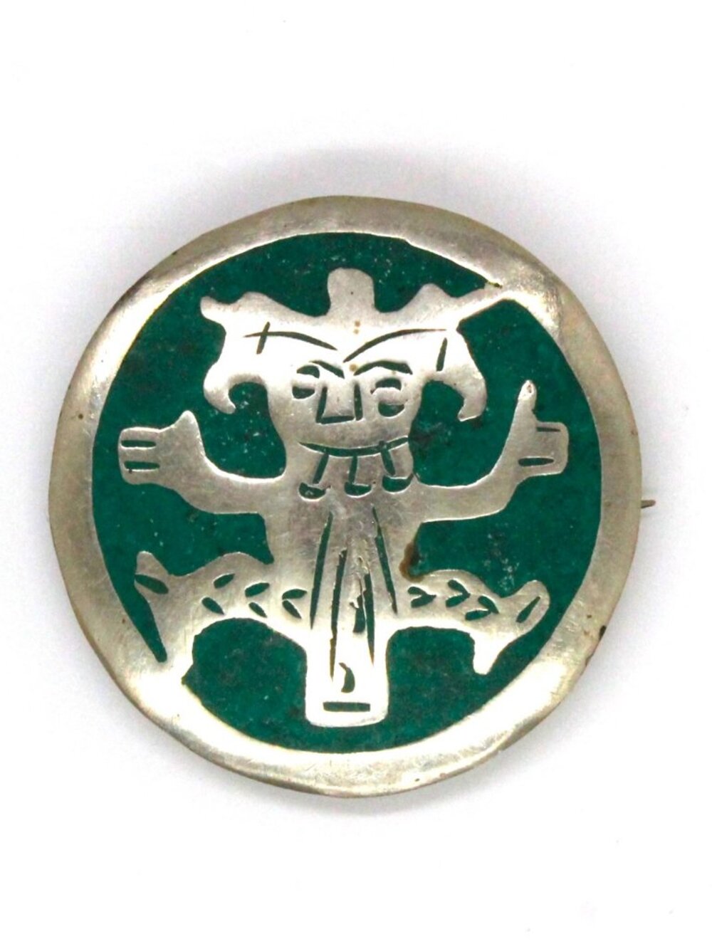 Vintage Art Deco Mexico Alpaca Silver Pendant/Brooch